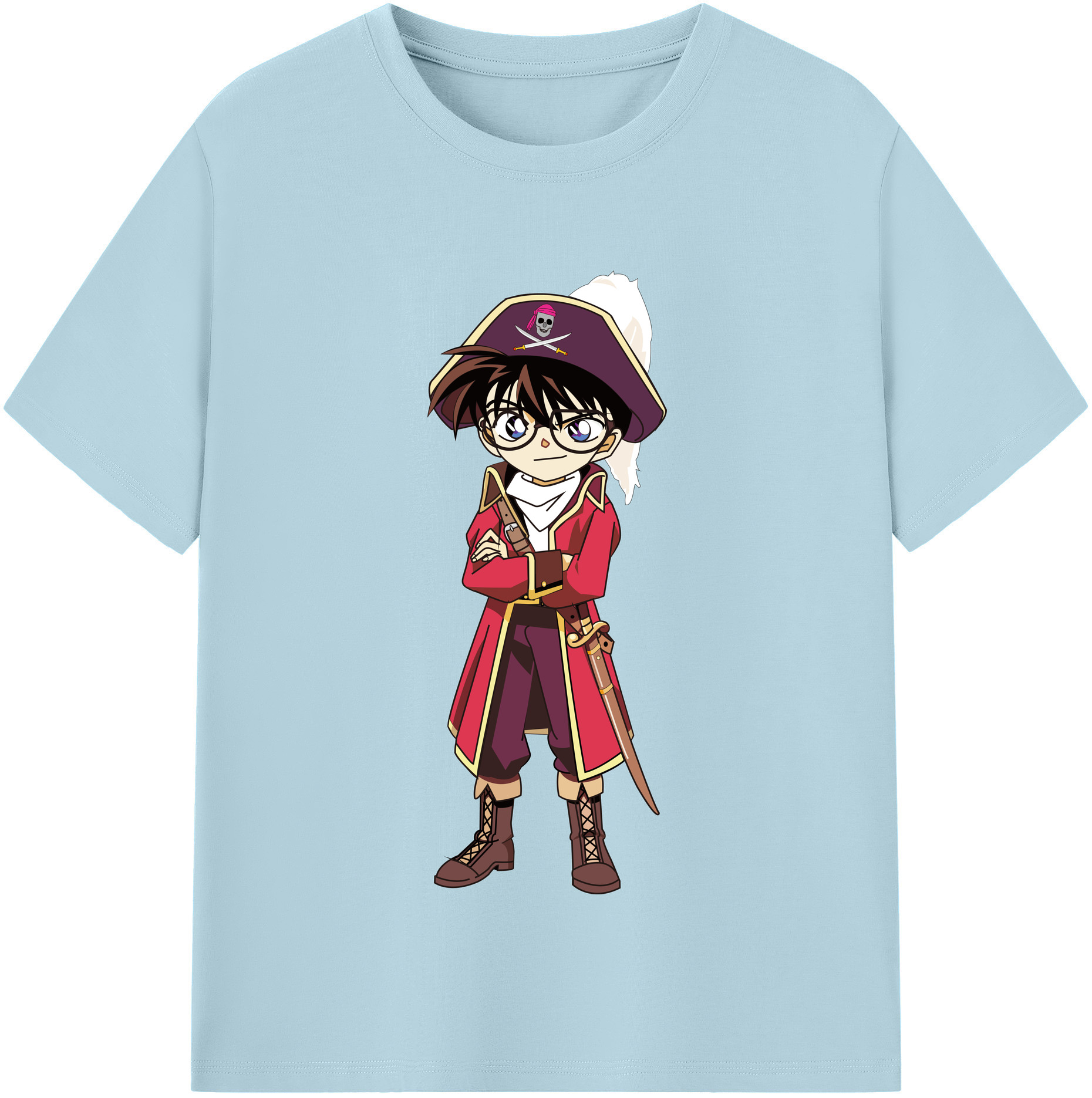 （画像用） 名探偵コナン 江戸川 コナン Detective Conan Conan Edogawa 綿100％半袖Tシャツ（フロントプリント）